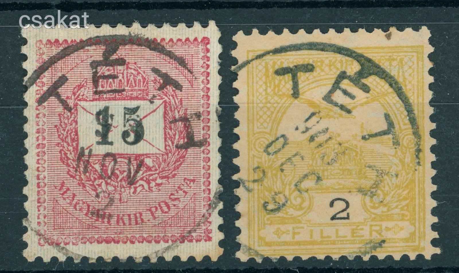 1889 krajcár + turul TÉTH lebélyegzések Győr Gudlin E3.20 / 65p (e06)