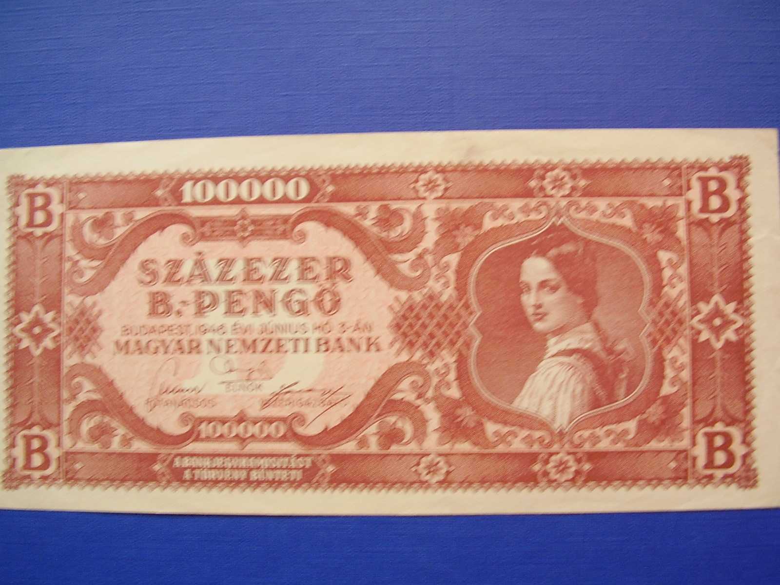 Százezer B.- Pengő  ( EF )