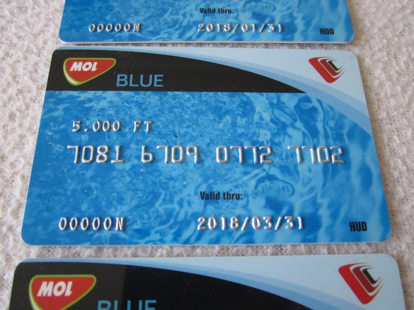 5 db MOL Blue kártya