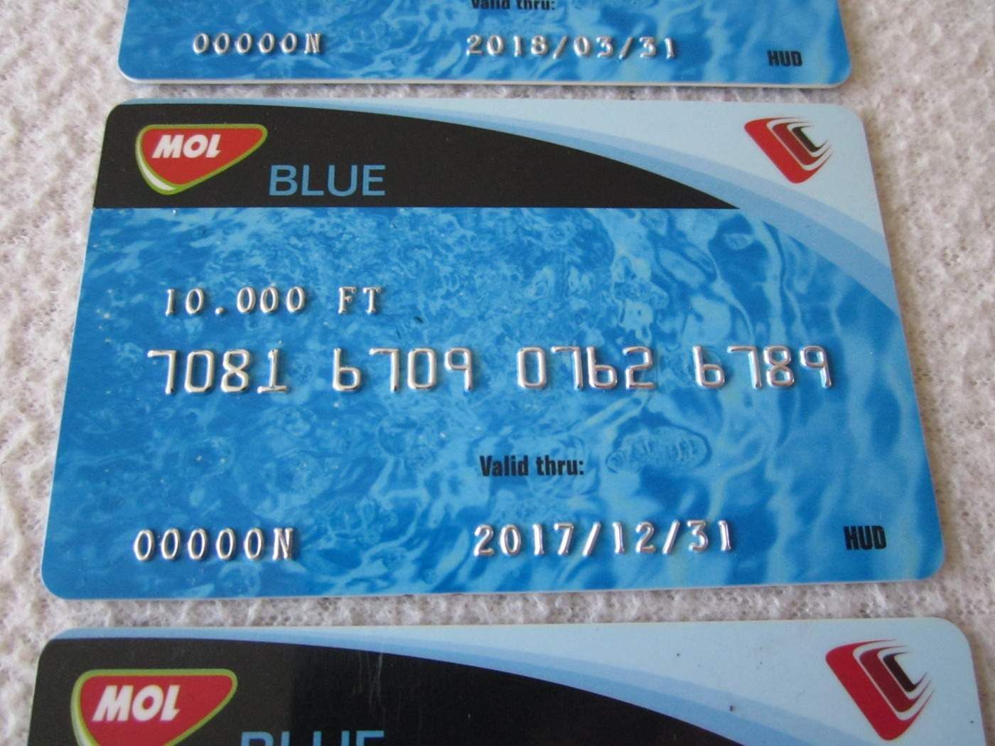 5 db MOL Blue kártya