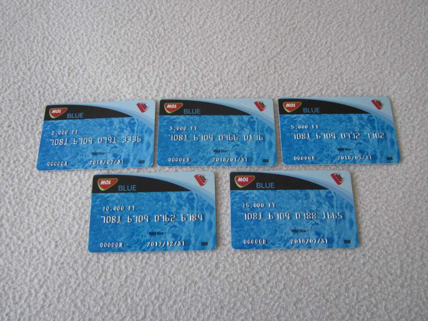 5 db MOL Blue kártya