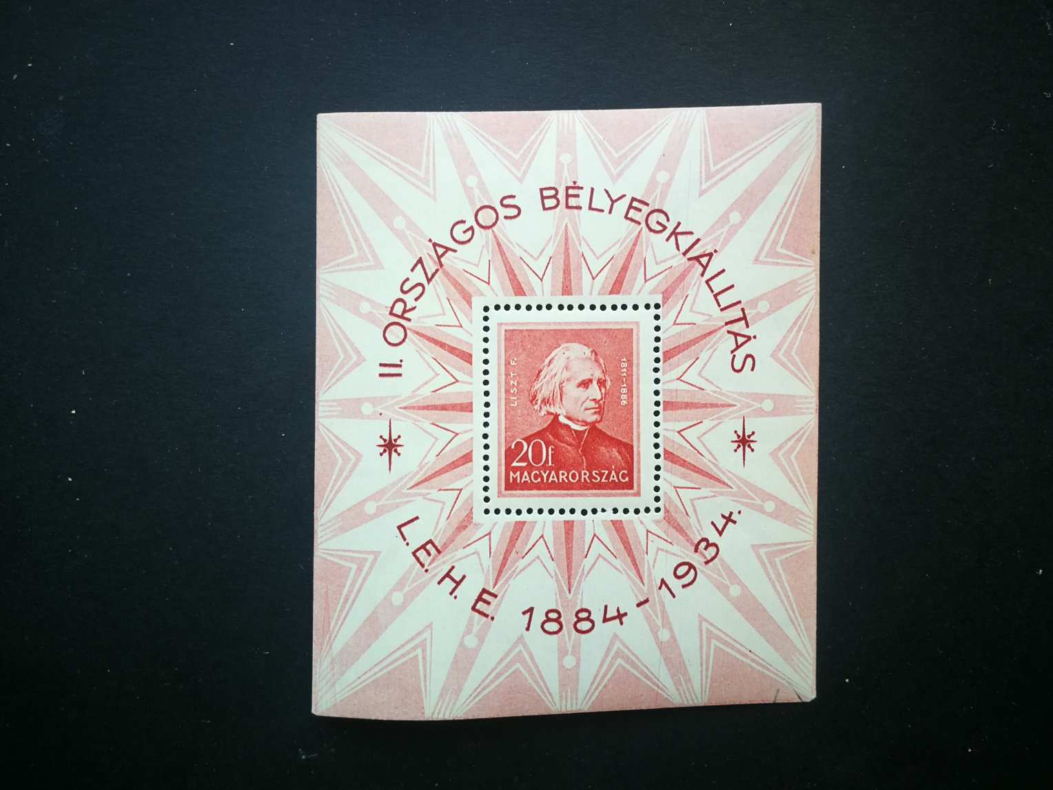 Magyarország 1934 LEHE blokk, alig látható falcnyom * D