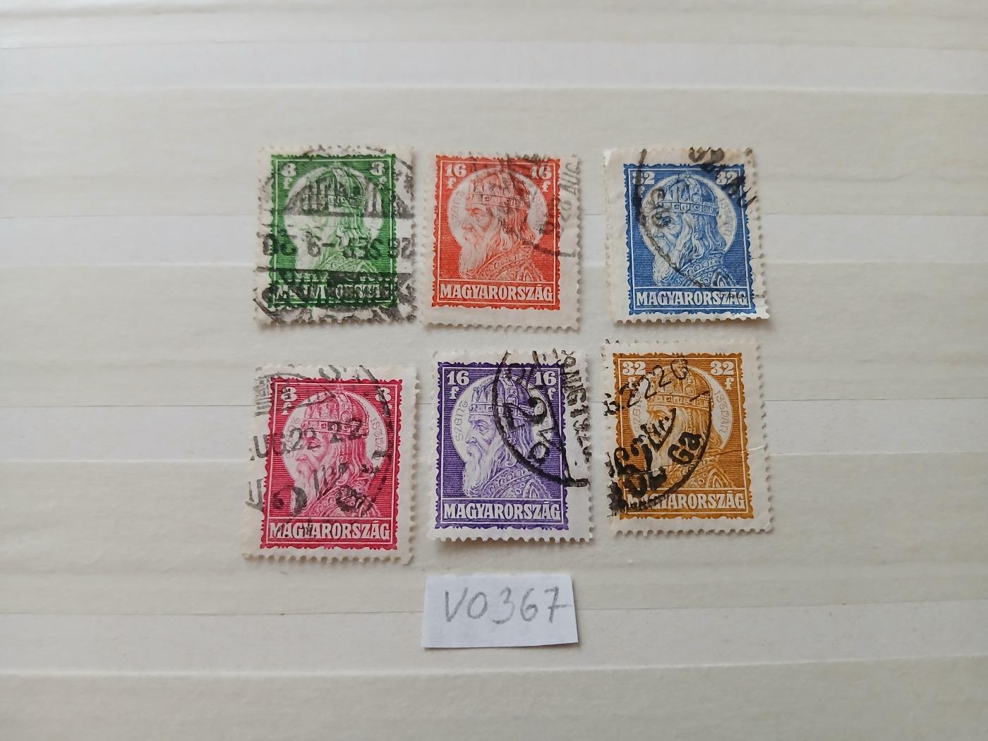 V0367 Magyar bélyeg 1928 486-488 1929 489-491 bélyegzett