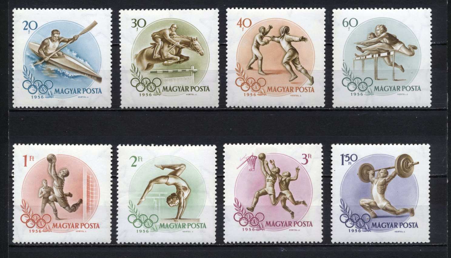 1956 Olimpia II., postatiszta bélyegsor, kat.: 1700 Ft!