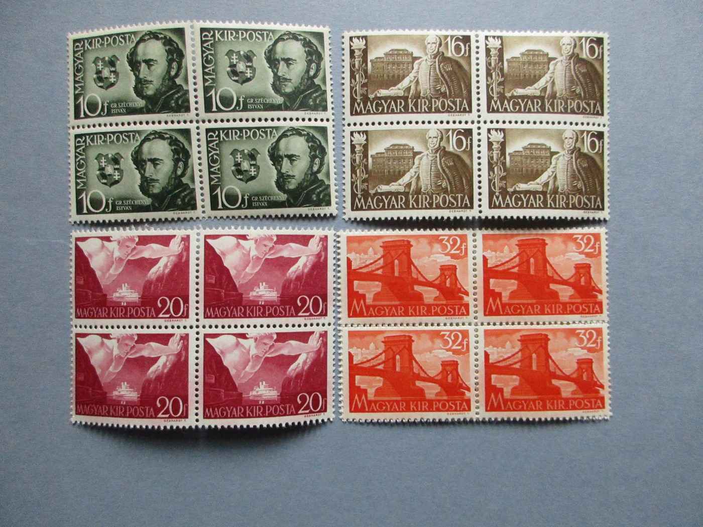 1941. Gróf Széchenyi István 4-es tömbben (143) a 40 filléres lemaradt a képről de az is megvan