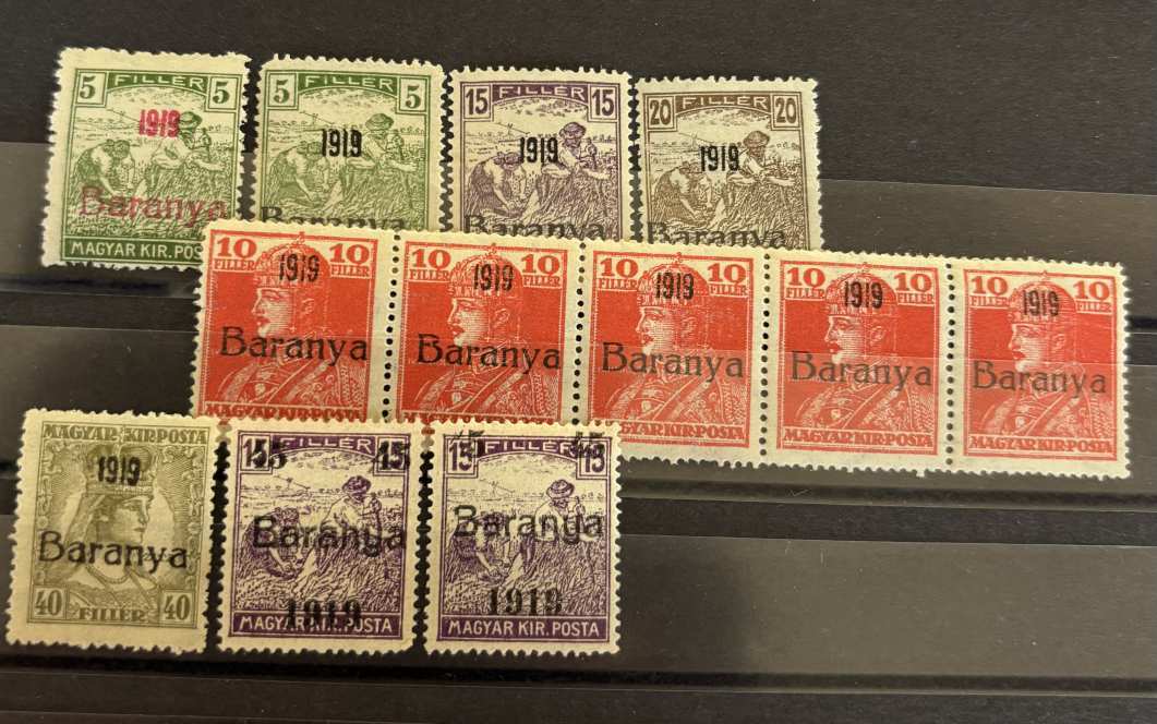1919 Megszállás bélyegek BARANYA (I.)