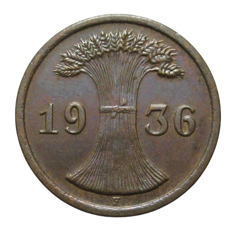 Németország, 2 reichspfennig 1936 F EF+