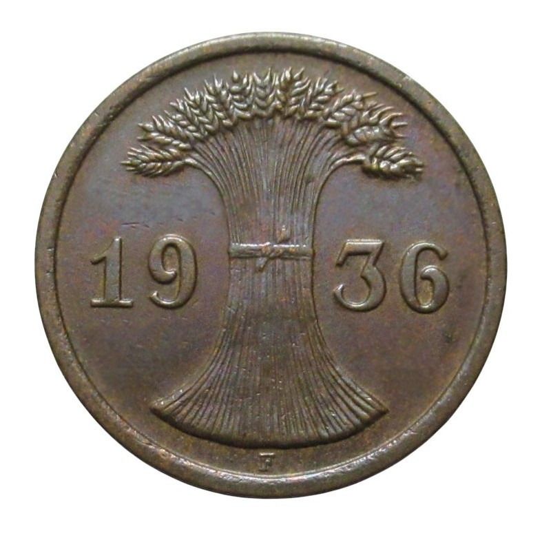 Németország, 2 reichspfennig 1936 F EF+