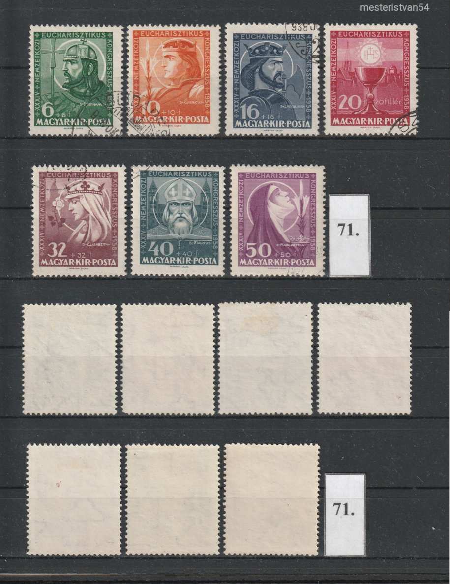 1938.Eucharisztikus blokk bélyegei! N-71