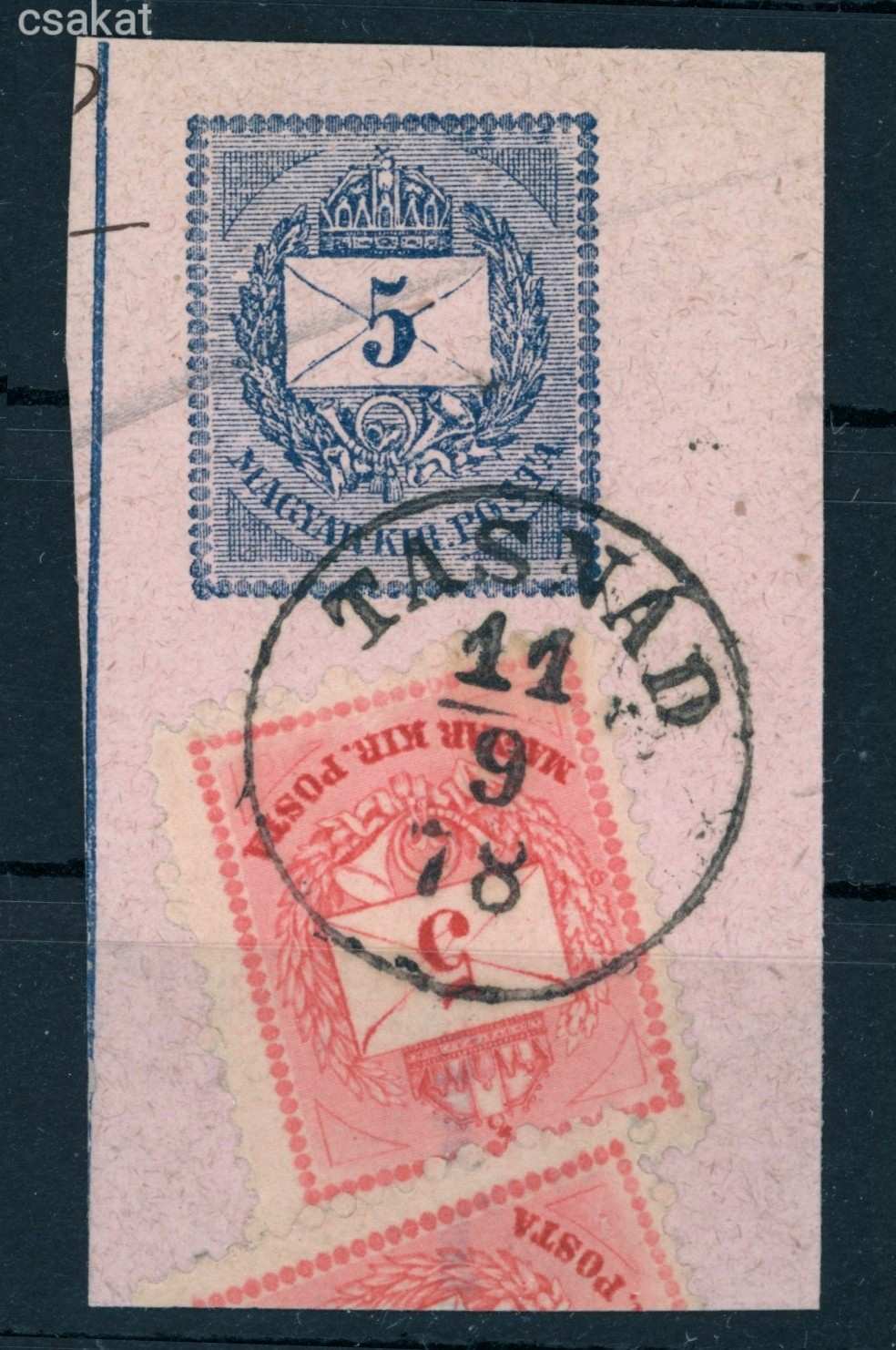 1874 krajcáros TASNÁD lebélyegzés Szilágy Romania Gudlin E3.12 / 50p (e39)