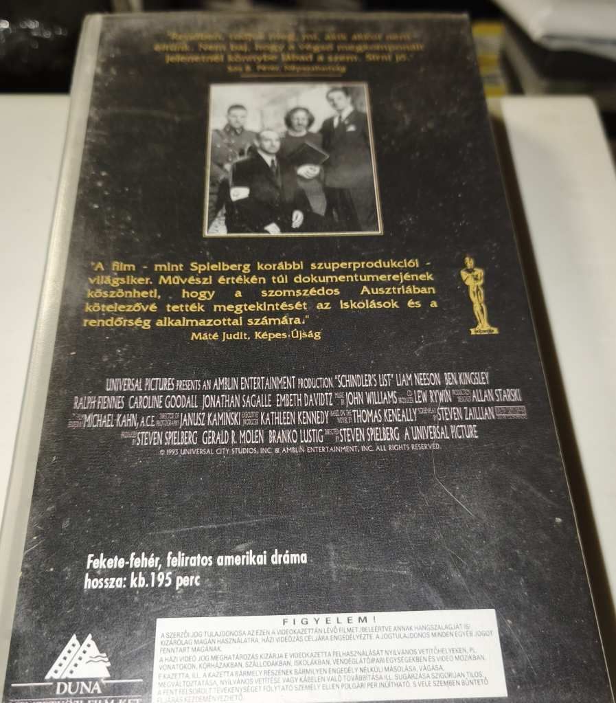 Schindler listája  VHS