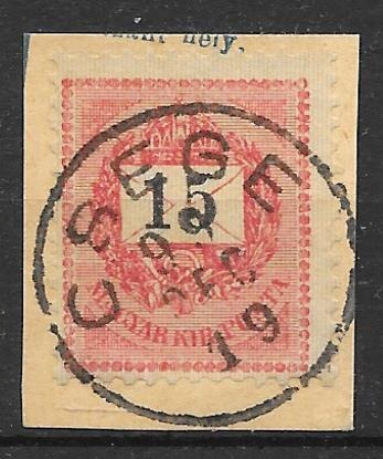 1899. DEC. 19. 15 kr kivágáson CSEGE (GUDLIN 25 PONT)