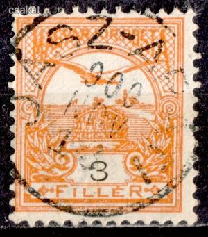 1900 turul JÁSZ-APÁTI ritkább kötőjeles bélyegzés Gudlin E3.20 / 40 pont (c82)