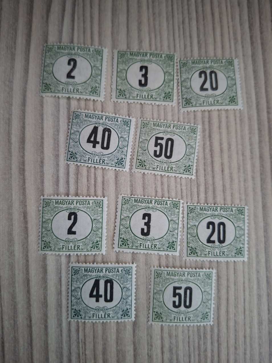 1920 Magyar posta 2 db sor ** Kat ár 3.200.-Ft