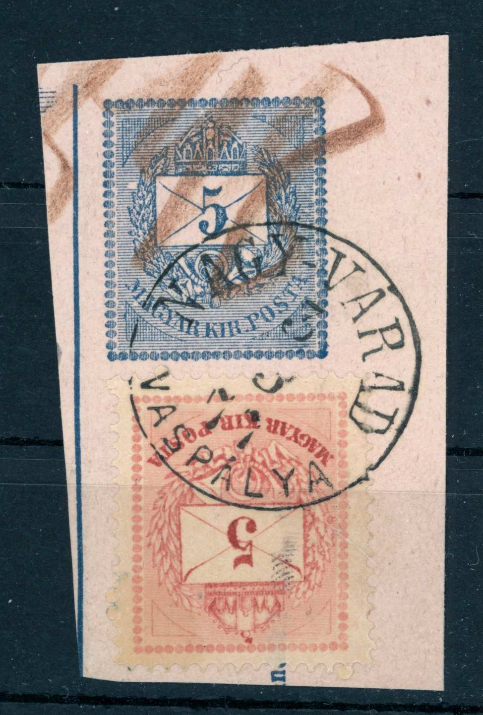 1874 krajcáros NAGY-VÁRAD / VASPÁLYA bélyegzés pályudvari Bihar Romania Gudlin E3.51 / 50 pont (e67)