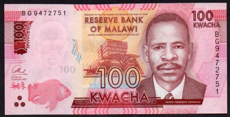 Malawi 100 kwacha UNC 2017