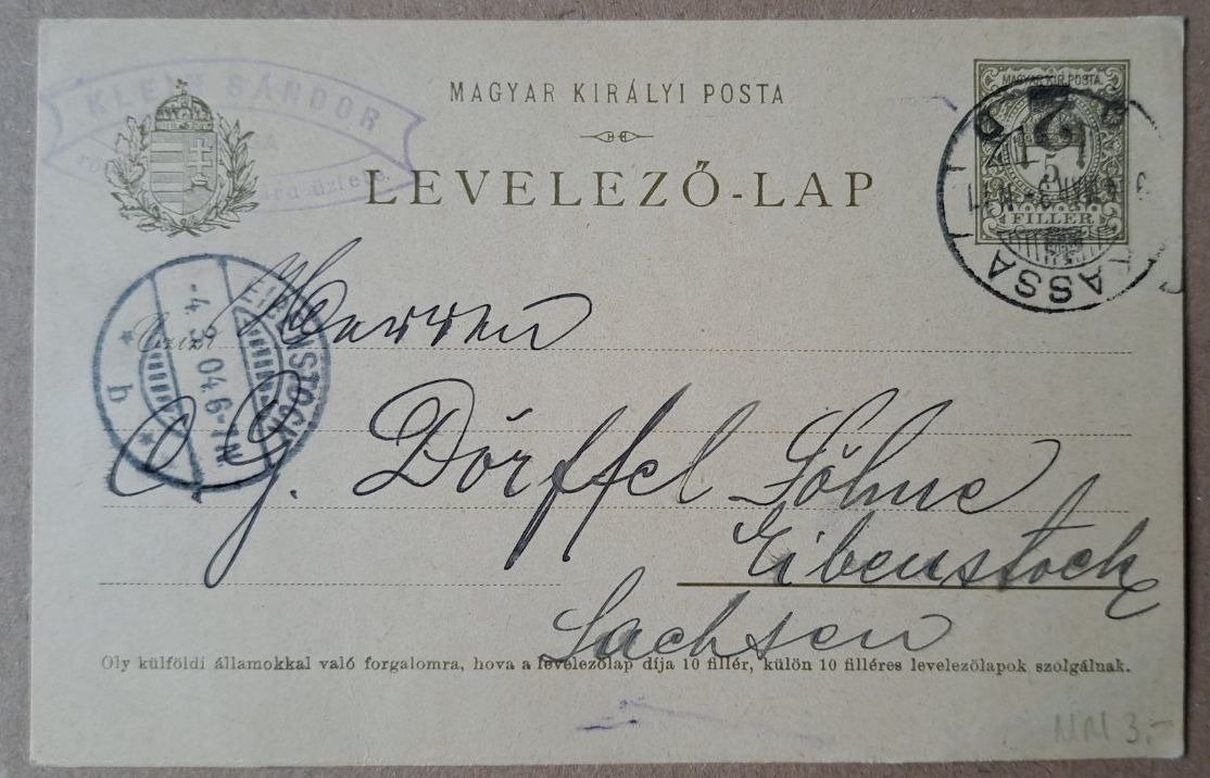 Kassa 1904 Klein Sándor rövidáru üzlete