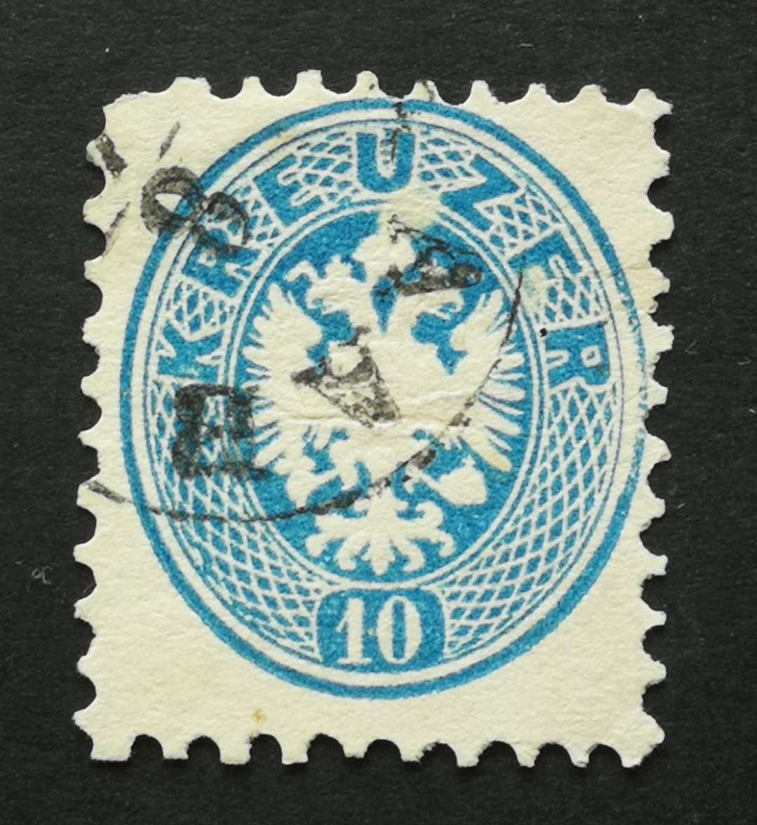 Magyarország 1863/64 Könyvnyomat 10 Kr. RAAB sarokhiány H