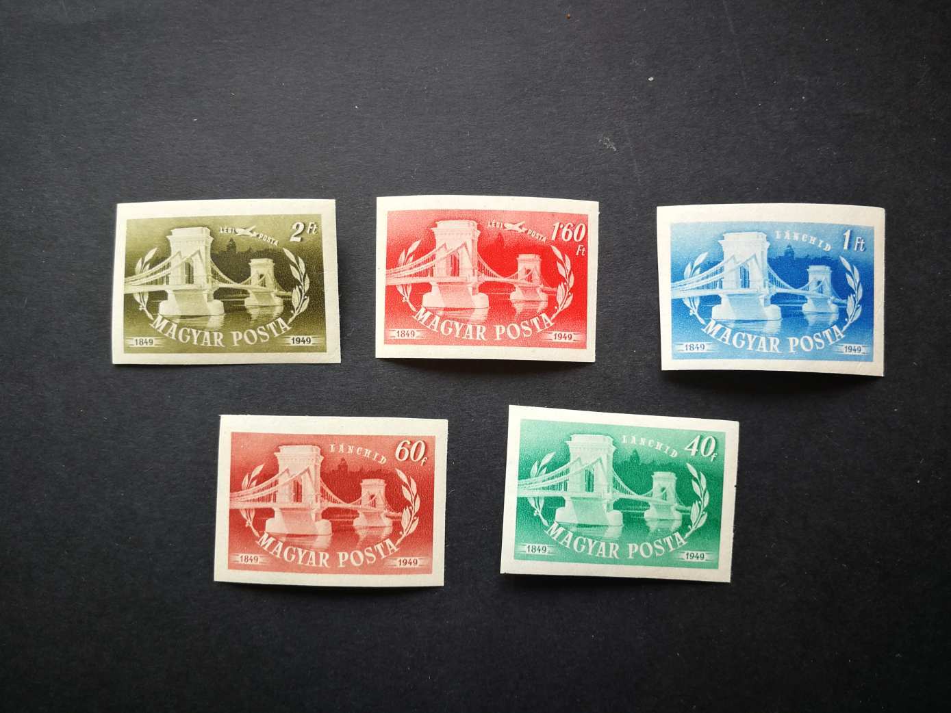 Magyarország 1949 Lánchíd vágott ** postatiszta kat. ár 2500 Ft H