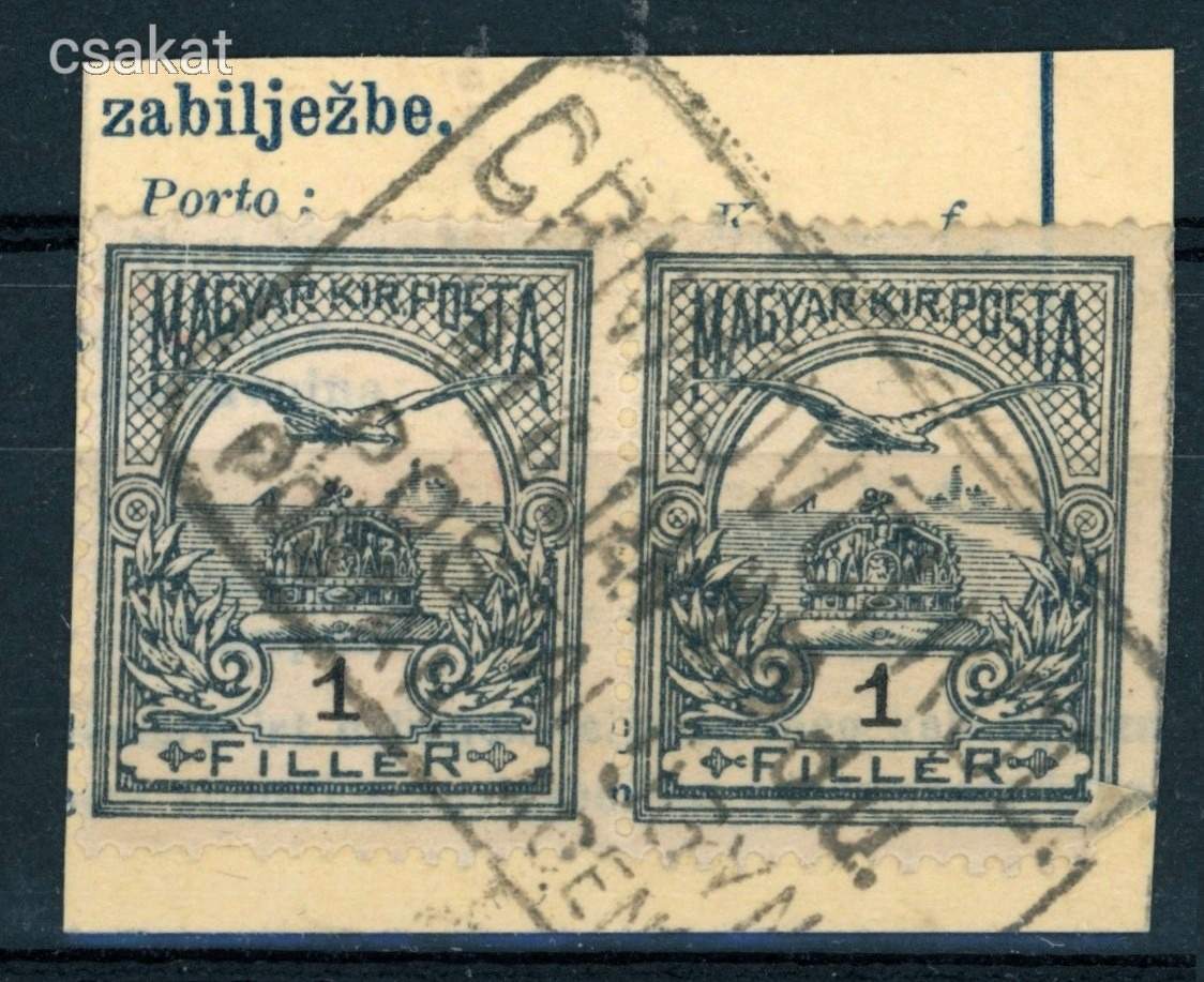 1916 turul CRNKOVCI KOL. postaügynökség bélyegzés Verőce Croatia MPPFB RR(!) (e36)