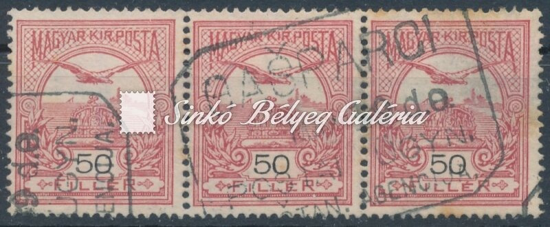 1908. Turul 50f bélyegek, GASPARCI POSTAI ÜGYN.