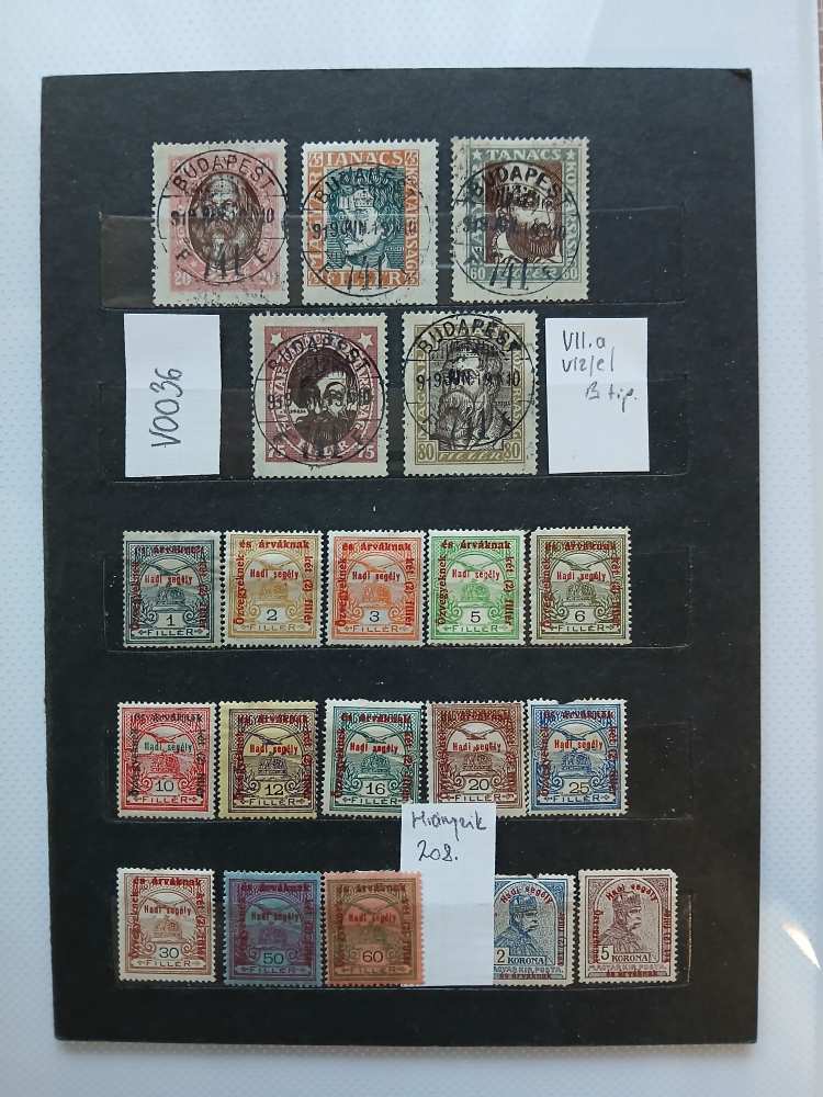V0036 Magyar bélyeg 1915, 1919 194-210, 296-300 falcos  postatiszta