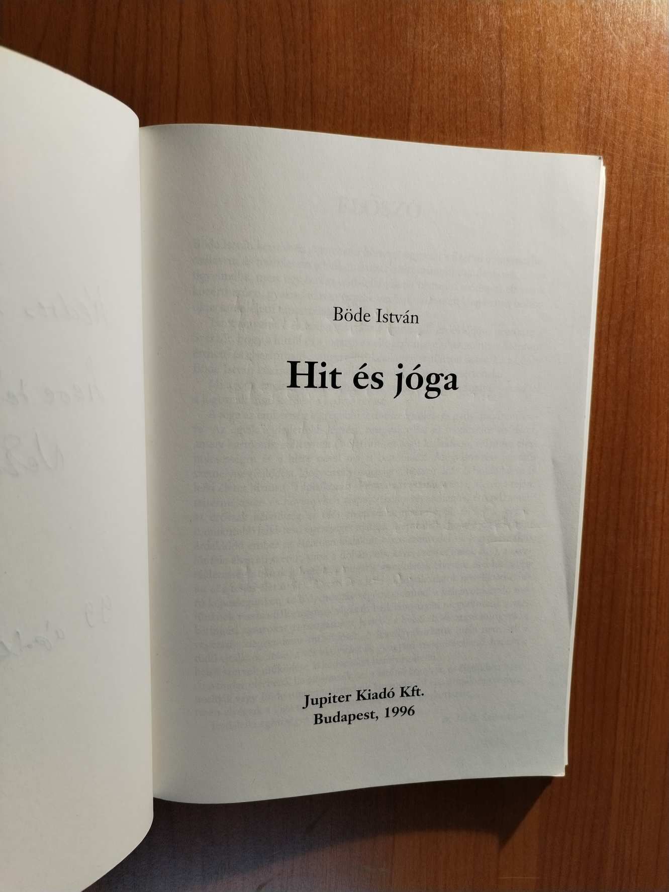 Böde István: Hit és jóga / dedikált (*511)
