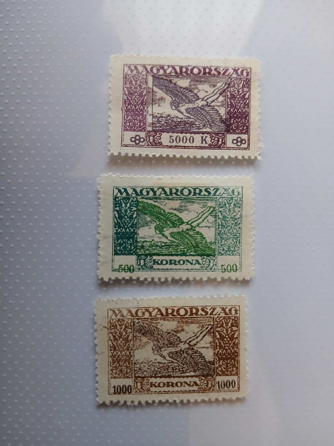 V0025b Magyar bélyeg 1924 412-417 Jelzett Hamisítvány