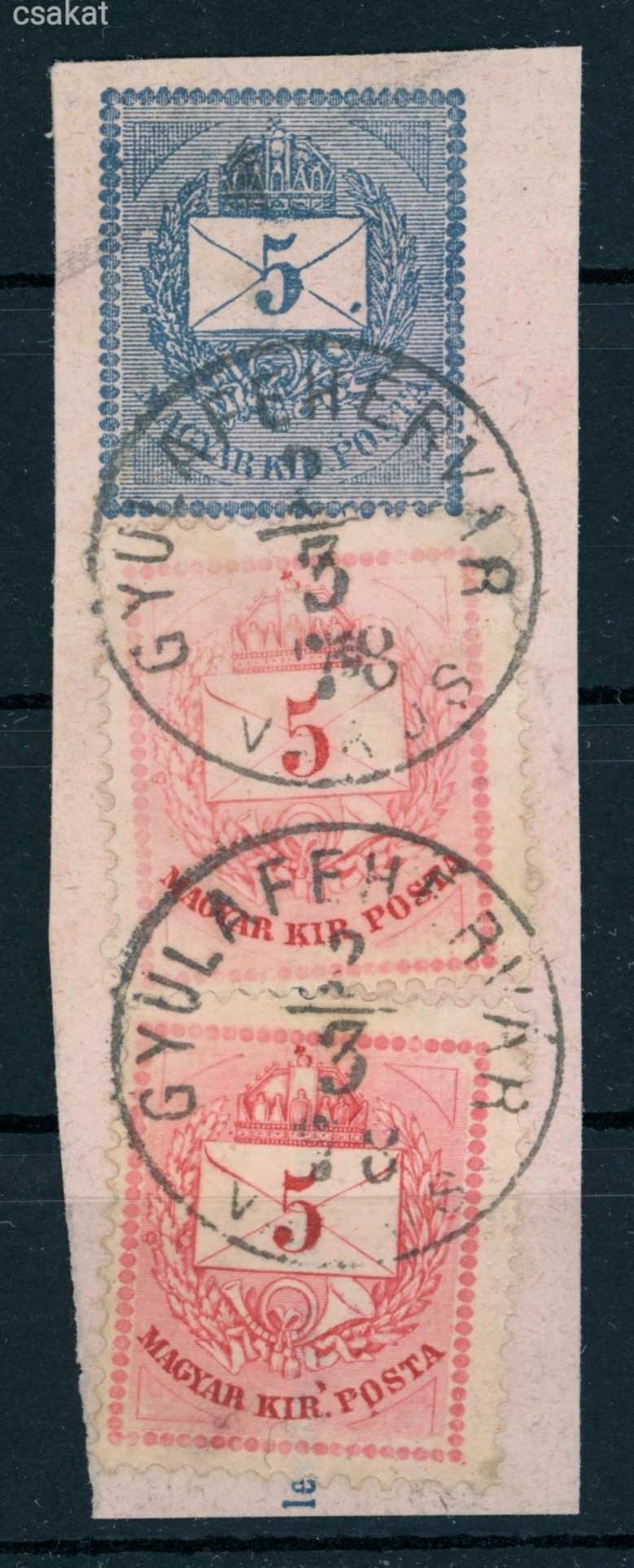 1874 krajcáros GYULAFEHÉRVÁR / VÁROS bélyegzés Alsó-Fehér Romania Gudlin E3.55 / 80p  (e42)