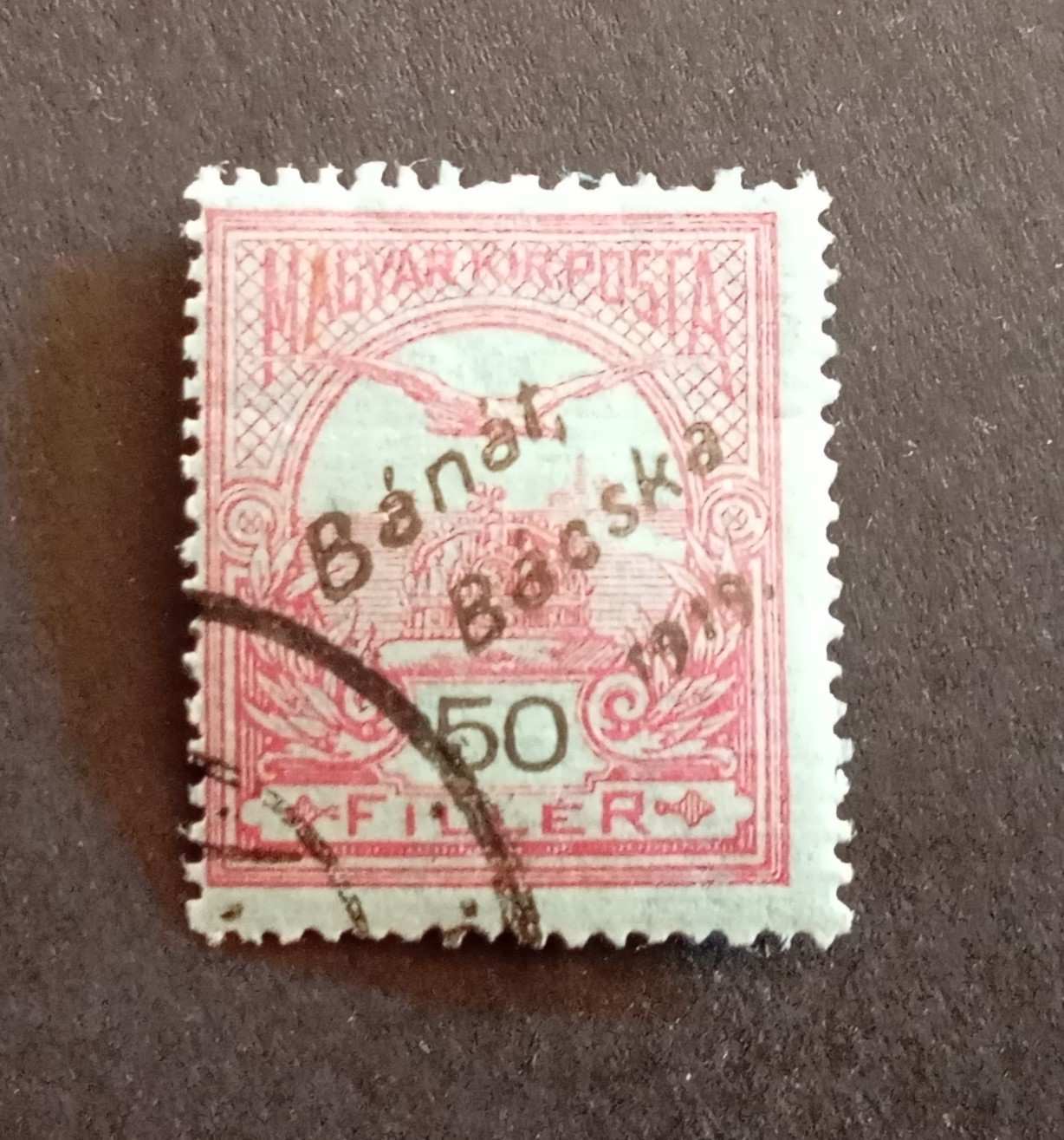 Magyarország 1919 Bánát-Bácska Turul 50 F pecsételt H
