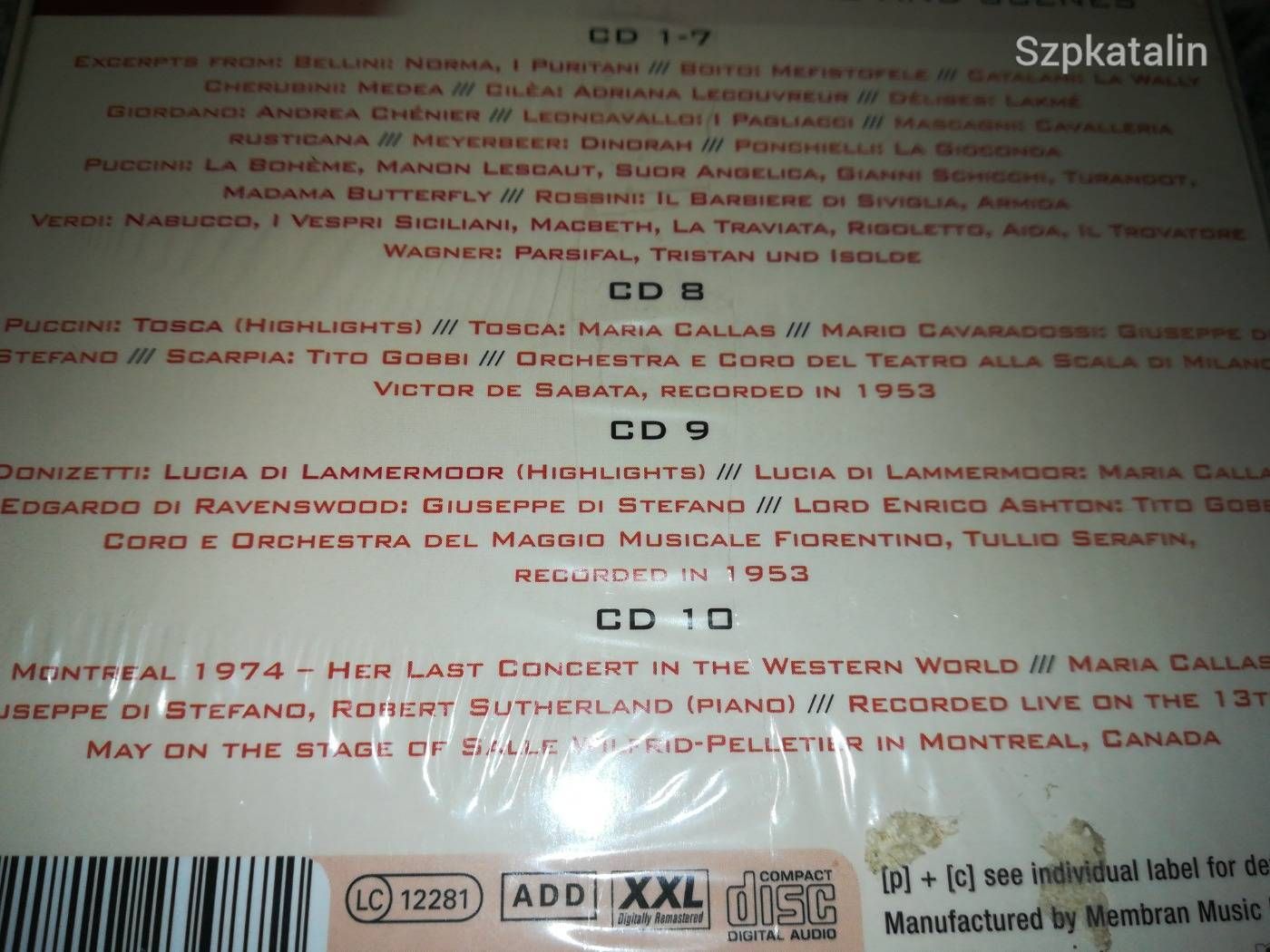 Cd - Maria Callas  box  (10cd)