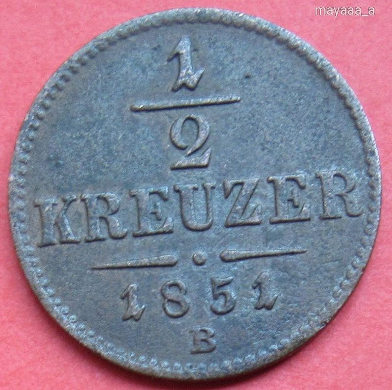 1/2 krajcár 1851 B