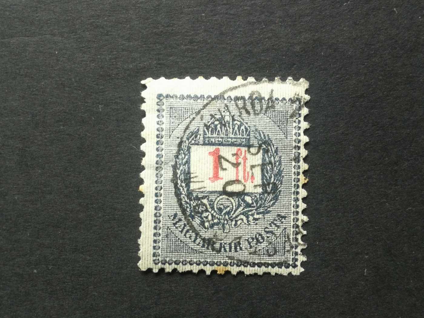 Magyarország 1889 Feketeszámú krajcáros, 1 Ft. (Buda)pest Központ Távírda 7 (sz) E 12:11 1/2 A