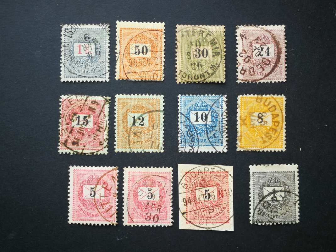 Magyarország 1889 Feketeszámú krajcáros 12 db. D