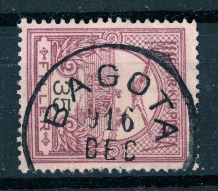 1913 turul BAGOTA bélyegzés Komárom Slovakia | Gudlin E3.20 / 20p (e64)