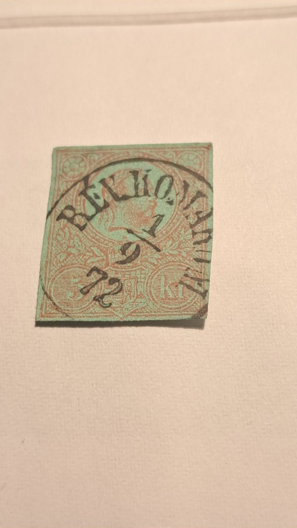 1871 díjjegyes 5kr Révkomárom bélyegzéssel