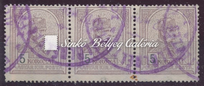 1909. Turul 5K bélyeg csík