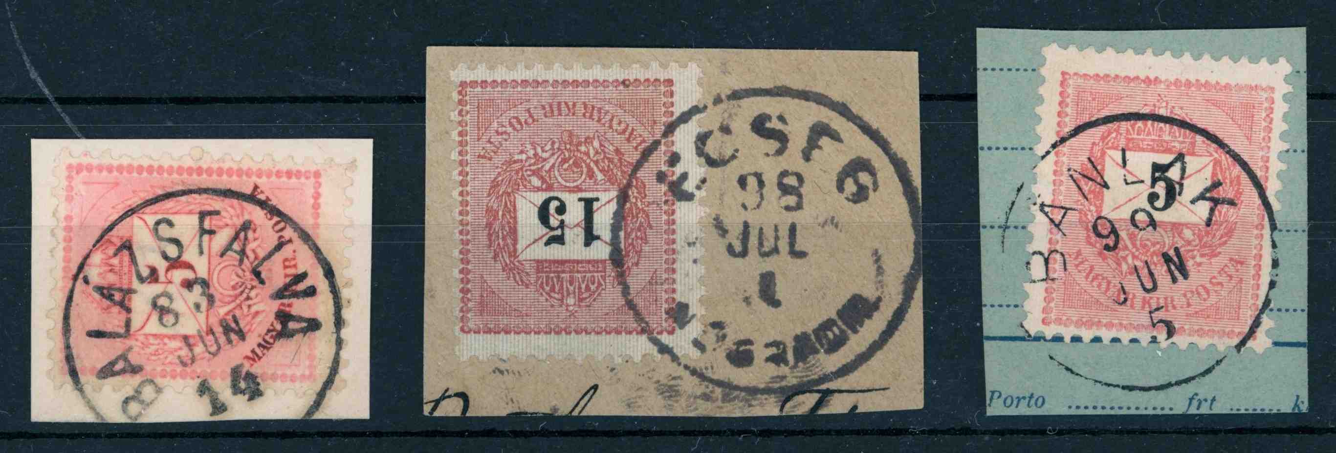 1881 / 1898 krajcáros bélyegzések BALÁZSFALVA + ECSEG / NÓGRÁDM. + BÁNLAK - Gudlin 110  (e74)