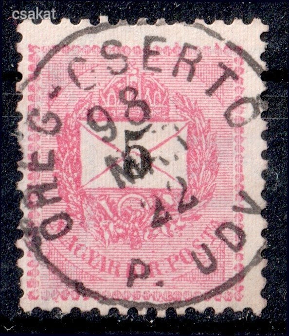 1889 feketeszámú krajcáros ritka ÖREG-CSERTŐ / P.UDV. bélyegzés Gudlin E3.70 / 150p (d49)