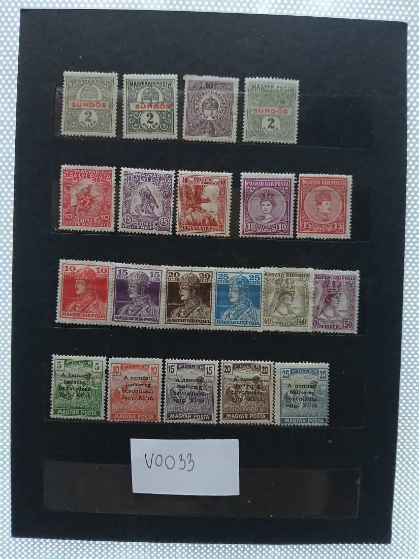 V0034 Magyar bélyeg 1921, 1927 76-99,112-116 falcos postatiszta