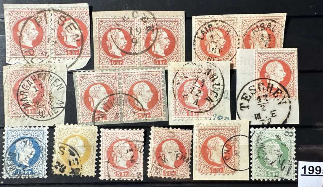 1867  KŐNYVNYOMAT ÖSSZEÁLLÍTÁS ELSŐ MAGYAR BÉLYEG       -199.-