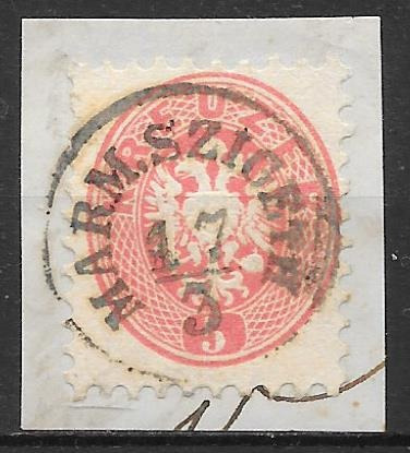 1864. OPM 5 kr Marm.Szigeth bélyegzéssel kivágáson