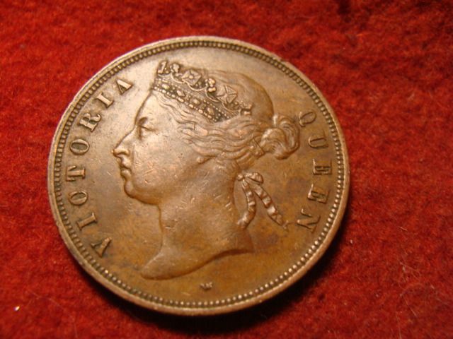 Straits Settlements réz 1 cent 1875 nagyon szép