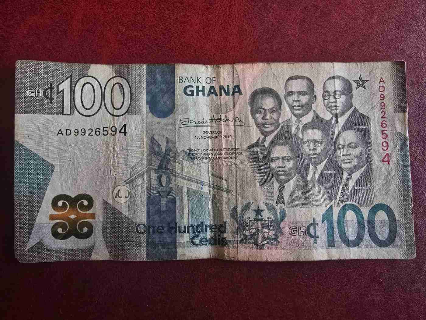 100 cedis 2019 Ghána