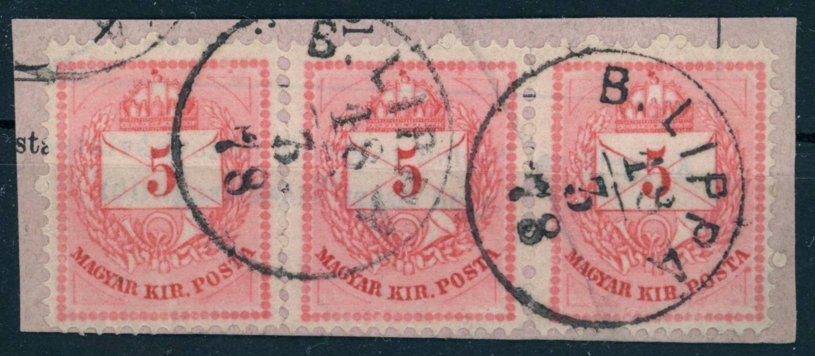 1874 krajcáros B.LIPPA bélyegzés Temes Romania Gudlin E3.15 / 30 p (e75)
