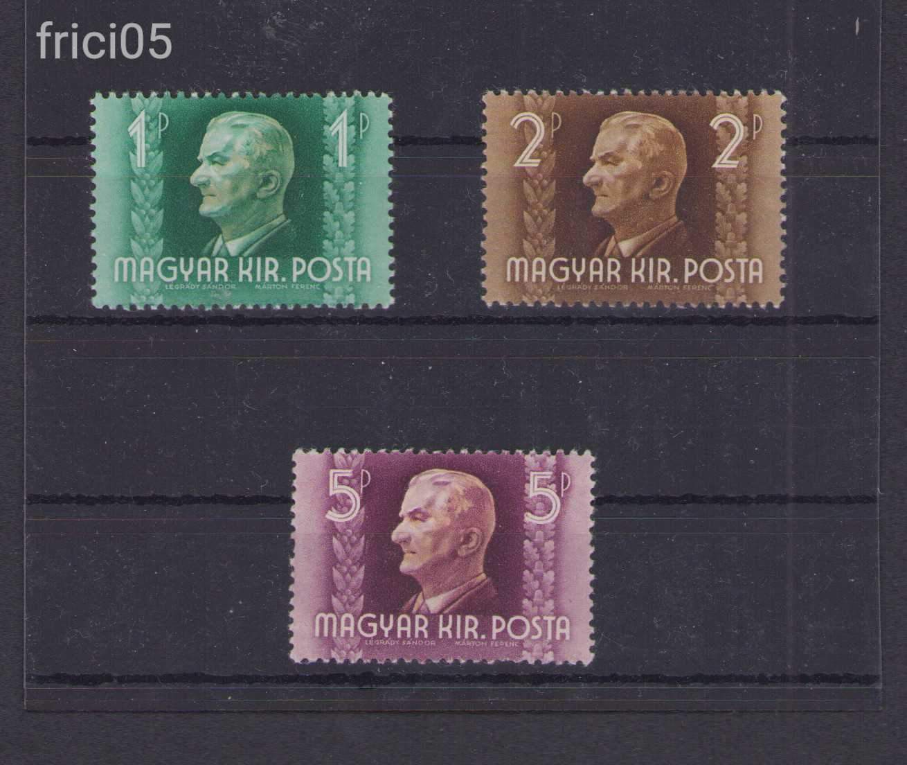 1941, Kormányzói Arcképsor II., postatiszta sor, 1 P falcos