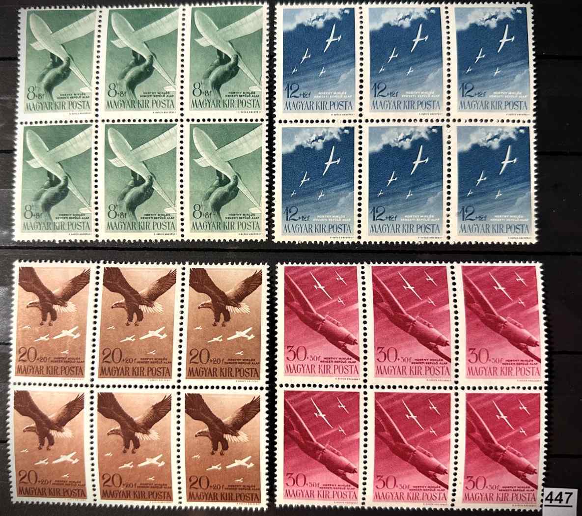 1943 REPÜLŐ SOR 6-OS TÖMB, LUXUS MAGYAR POSTATÍSZTA BÉLYEG SOR   **  -447.-
