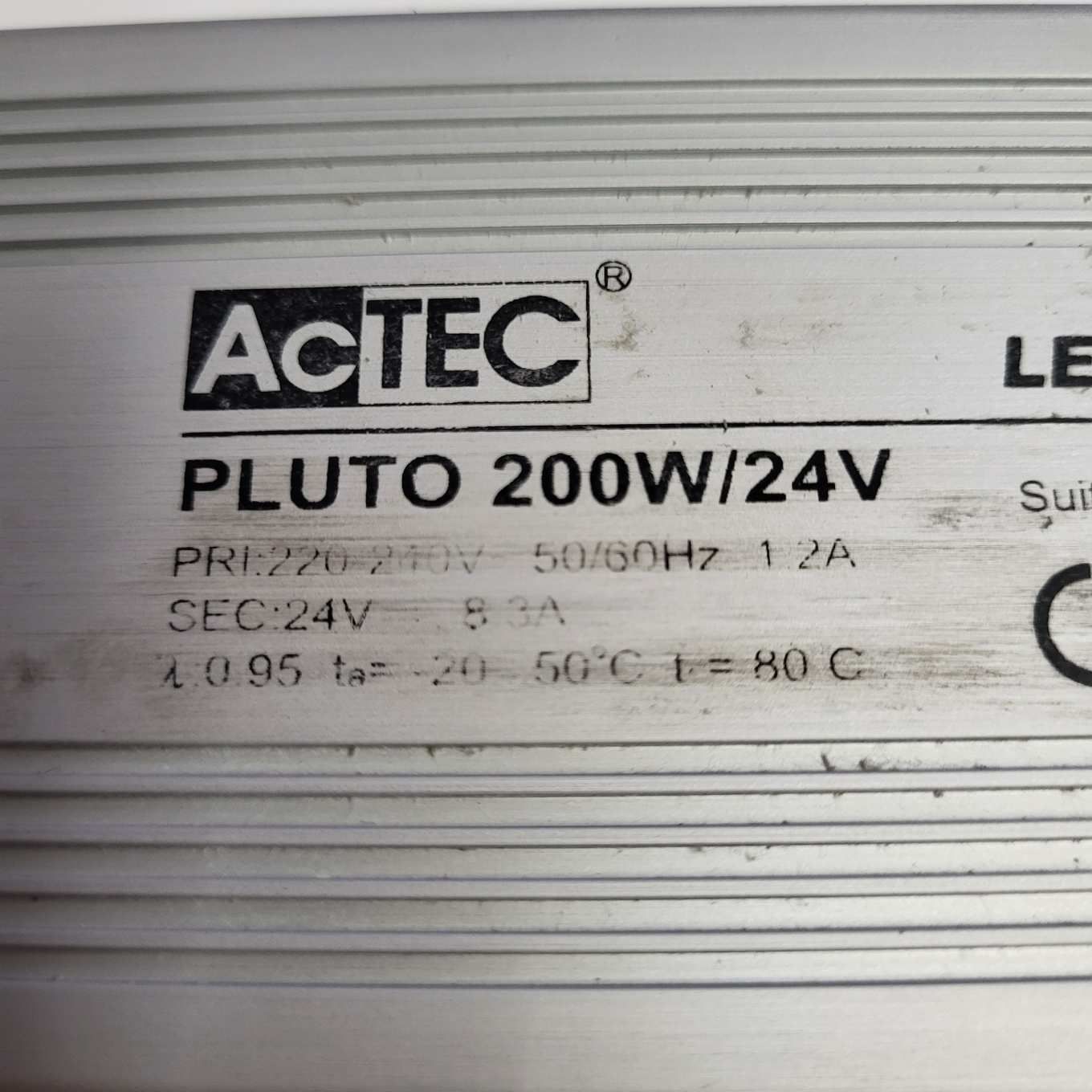 Tápegység LED DRIVER, ACTEC PLUTO 200W  (DC24V  8,3A)