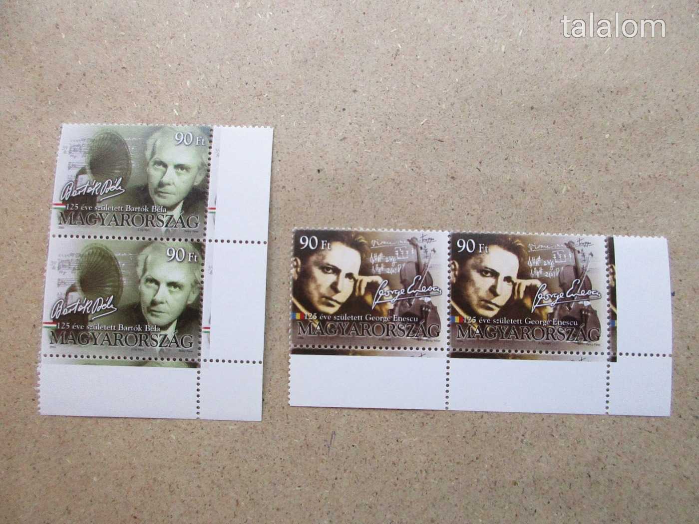 2006. Jeles zeneszerzők ívsarki pár ívszélen alul, oldalt bélyegábra részlet