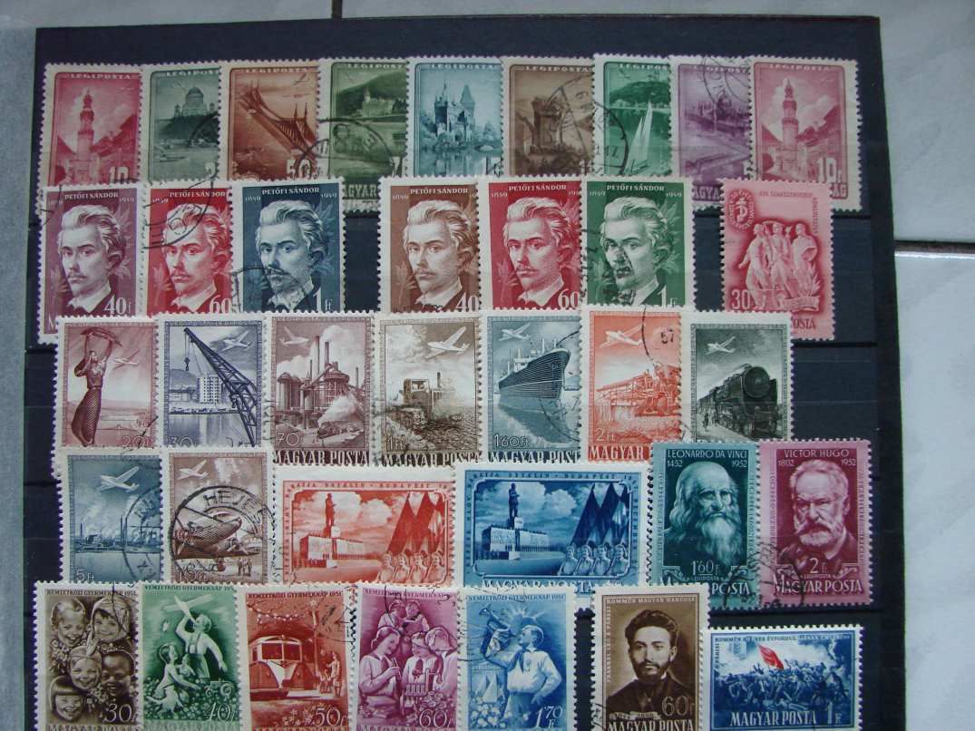 &   1947-54   teljes 10 pecsételt sor  &
